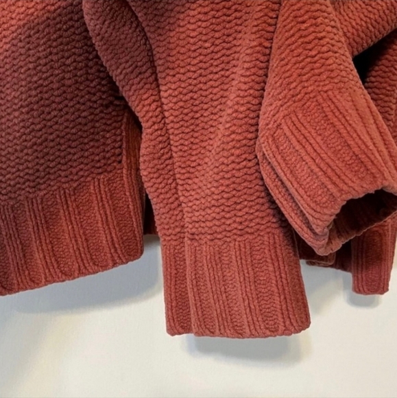 American Eagle XL Chunky Chenille Cable Knit Sweater Rust Orange 8162 - Picture 4 of 8